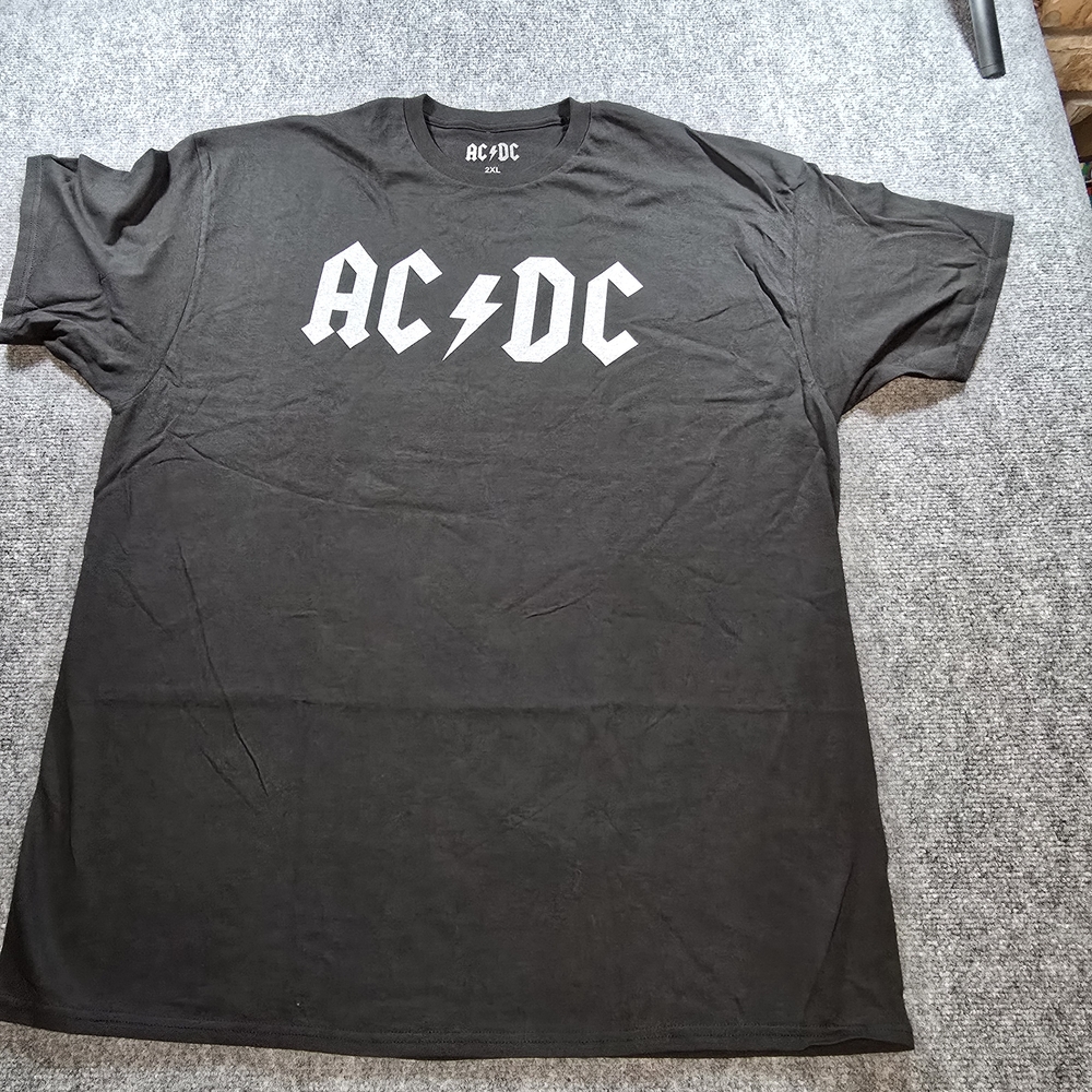AC/DC Mens Charcoal Gray Short Sleeve Tee Sz XXL